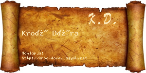 Kroó Dóra névjegykártya